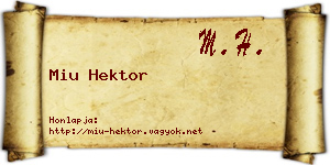 Miu Hektor névjegykártya